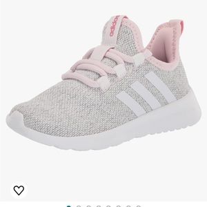 adidas Cloud Foam-Pure Running Shoe, White/White/Clear Pink, 3 US Unisex Big Kid